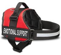 Emotional Support - Pettorina per cani con cinghie riflettenti, toppe intercambiabili e maniglia superiore, pettorina per cani ESA in 8 misure, resistente, supporto emotivo, per cani da lavoro (rosso,