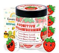 Emotional Support Strawberries - Regali di fragola per donne, ragazze - 60 carte di affermazione quotidiana alla fragola positiva - Regali ispiratori per donne e colleghi - Regalo di compleanno o