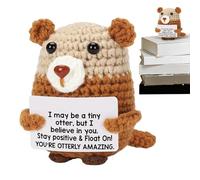 Emotional - Supporto a gancio per animali domestici - Carino Otters Inspirational Animal Positive Card | Positive Gift Handmade Wool Crochet | Uplifting Table Ornament for Home Office