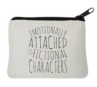 Emotionally Attached to Fictional Characters Book Reader Neoprene portamonete Pouch 10x11cm Bianco, bianco, Taglia unica