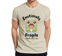 Emotionally Fragile Handle with Statement - Maglietta da uomo | Sarcasmus Mental Health Cottagecore Pianto triste anfibia idea regalo pastello autocura tartaruga estetica sentimenti