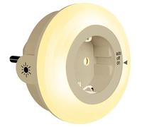Emotionlite Nachtlicht Steckdose mit Dämmerungssensor LED Lampada da notte bambini Proteggi Auto/ON/OFF con Sensore Crepuscolare 3 Luminosità Regolabile Bianco caldo 2700K 1 PCS
