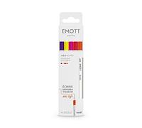 Emott - Uni Ball, set di 5 pennarelli Uni Mitsubishi Passion colors, con punta fine 0,4 mm, per scrivere, disegnare, tratteggiare con stile, rosso, rosa fucsia, rosa, giallo, arancione