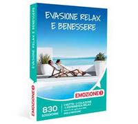 Emozione3 - Cofanetto regalo Evasione relax e benessere - Idea regalo per la coppia - Una notte con colazione e pausa wellness per 2
