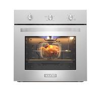 Empava 24" Single Gas Wall Oven with Bake Broil Rotisserie Functions with Mechanical Controls and Built-in Timer and Convection Fan in Stainless Steel