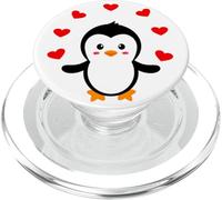 Emperor Penguin Red Heart Antarctica Winter Gift White PopSockets PopGrip per MagSafe