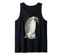 Emperor Penguins And Chick Vintage Art Canotta