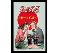 Empire 537256 - Quadro Coca Cola - Coppia su Vetro Stampato, con Cornice in plastica Effetto Legno, 20 x 30 cm