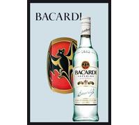 Empire 552099 "Bacardi - Specchio Stampato con Cornice in plastica Effetto Legno, 20 x 30 cm