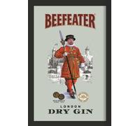 Empire 601087 - Specchio con Cornice di plastica e Stampa con pubblicità Beefeater Gin, 20 x 30 cm