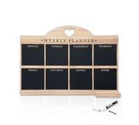 Empire - Agenda settimanale e menù per cucina, planner da lavoro, da parete, con penna, lista delle cose da fare, cancellabile a secco, con panno bianco, per ufficio e casa (standard, in legno)