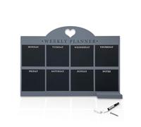 Empire - Agenda settimanale e menù per cucina, planner da lavoro, da parete, con penna, lista delle cose da fare, cancellabile a secco, con panno bianco, per ufficio e casa (standard, blu)