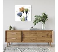 Empire Art Direct Pannello grafico da parete in vetro temperato senza cornice, pronto da appendere, 61 x 61 cm, Gentian Buddies