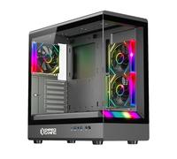 EMPIRE GAMING EC258 - Custodia per PC Gamer Panoramica Medio Tower ATX/mATX/ITX, ARGB Integrata (Striscia LED + 3 Ventilatori + HUB PWM), Vetro Temperato, GPU 420 mm, Watercooling 360 mm, USB-C