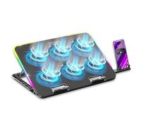 Empire Gaming - Guardian C600 Raffreddatore Portatile 12'' a 15.6'' - 6 Ventole - Velocità Regolabile - 7 Modalità RGB - 5 Altezze Regolabili - Staffa Rimovibile