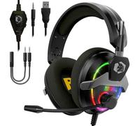 EMPIRE GAMING H-13 Cuffie Gamer RGB - per Playstation, Xbox One/Series, Switch, PC, Mac, Smartphone, Tablet - Telecomando - Audio Stereo ad Alta Definizione - Microfono Flessibile - Nero