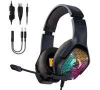 EMPIRE GAMING H-3 Cuffie Gamer RGB per PS5, PS4, Xbox One/Series, Switch, PC, Mac, Smartphone, Tablet - Telecomando - Audio Stereo ad Alta Definizione - Microfono Flessibile - Nero