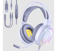 EMPIRE GAMING - Icarus S17 Cuffie Gaming RGB - per PS5, PS4, Xbox One/Series, PC, Mac, Smartphone, Tablet - Telecomando - Audio Stereo ad Alta Definizione - Microfono Flessibile - Bianco
