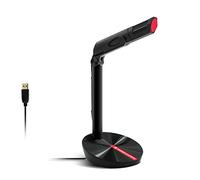 EMPIRE GAMING - Microfono USTREAM USB Ideale per Il Gaming e Live Streaming - Compatibile PC, Mac, con Console di gioco e Applicazioni: Twitch, Youtube, Discord… - Nero/Rosso