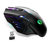 EMPIRE GAMING - RF903 Mouse Gaming Wireless 2.4GHz Ricaricabile - Retroilluminazione LED RGB - Ergonomico - 4800 DPI 500Hz - PS4, PS5, Xbox One/Series, PC e Mac - Nero