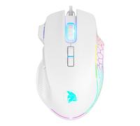 EMPIRE GAMING - W905 Mouse da Gioco Cablato - 12800 DPI 1000Hz - RGB - Ergonomico - PC, Console di Gioco, PS5, XboxOne/Series e Mac - Software Incluso - 8 Tasti Programmabili - Bianco