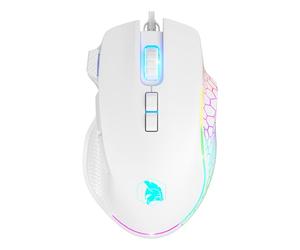 EMPIRE GAMING - W905 Mouse da Gioco Cablato - 12800 DPI 1000Hz - RGB - Ergonomico - PC, Console di Gioco, PS5, XboxOne/Series e Mac - Software Incluso - 8 Tasti Programmabili - Bianco