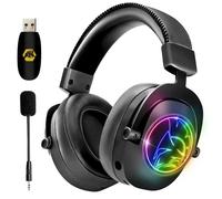 EMPIRE GAMING - WarCry P-W2 Cuffie da gioco Wireless WiFi 2,4 GHz con Microfono Rimovibile RGB - PS5 / PS4 / PC/Mac/Switch - Suono stereo Surround - Eliminazione del Rumore - Jack 3,5 mm
