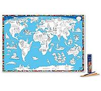 Empire Interactive - Poster da colorare "Mondo" con scatola colorata