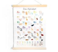 Empire Interactive - Poster dell'alfabeto inglese, istruzioni in lingua tedesca, per bambini, su tela, pronta da appendere alle lettere, 30 x 40 cm