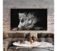 Empire Interactive - Stampa su tela, con leone e leonessa, per soggiorno, camera da letto, decorazione per la casa, senza cornice(C,20x40cm)