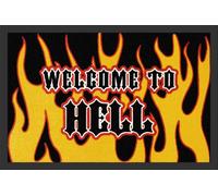 Empire Merchandising GmbH, 623188, Zerbino Welcome to Hell, 60 x 40 cm, in Polipropilene, Colore: Nero/Giallo