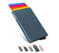 Empire - Portafoglio sottile minimalista, con porta carte di credito RFID/NFC per uomini e donne, Zaffiro Navy, Casual