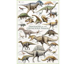 Empire - Poster didattico Cretaceous Period con Dinosauri + Accessori Multicolore