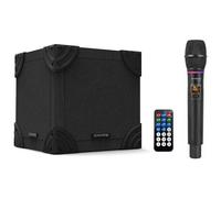 EMPIRE - Sistema Audio Portatile Mini QUBO Stereo Potenza 100 W Bluetooth Nero con Radiomicrofono Ice e Telecomando