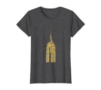 Empire State Building di New York Maglietta, Donna, Grigio Scuro, L