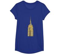Empire State Building di New York Maglietta, Ragazze, Blu Reale, L