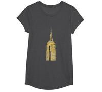 Empire State Building di New York Maglietta, Ragazze, Grigio Scuro, L