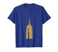 Empire State Building di New York Maglietta, Uomo, Blu Reale, L