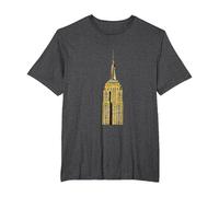 Empire State Building di New York Maglietta, Uomo Taglie Grandi, Grigio Scuro, 2X Tall