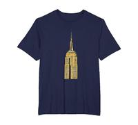 Empire State Building di New York Maglietta, Uomo Taglie Grandi, Navy, 2X Tall