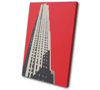 Empire State Building New York Modern City SINGLE TELA parete arte foto stampa