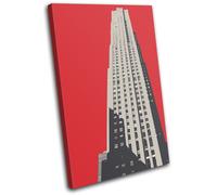 Empire State Building New York Modern City SINGLE TELA parete arte foto stampa