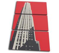 Empire State Building New York Modern City TREBLE TELA parete arte foto stampa
