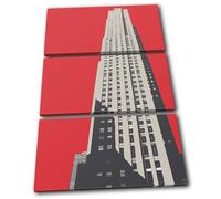 Empire State Building New York Modern City TREBLE TELA parete arte foto stampa