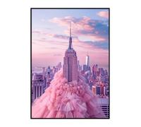 Empire State Building - Poster vestito rosa, 50 x 75 cm, da incorniciare, decorazione moderna da parete per soggiorno, camera da letto e ufficio