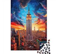 Empire State Building Puzzle 1000 Pezzi| Adulti Ragazzi Jigsaw Giochi Impegnativi Regalo Uomo Donna Arte Classici Decorazione Pareti 38x26cm/1000pcs