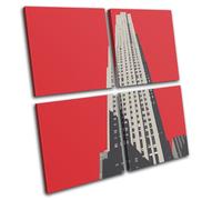 Empire State Stencil New York City MULTI TELA parete arte foto stampa