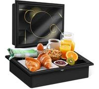 Empire - Vassoio da grembo con cuscino a sacco, in legno morbido, imbottito, con cuscino per mangiare, bere e computer portatile, ideale per colazione, cena, spuntini e lavoro, comodo, portatile con