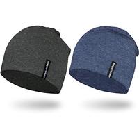 EMPIRELION Berretti leggeri multifunzionali da 22,9 cm, sottili da corsa, per casco, per uomini e donne, Grigio scuro melange + blu acciaio mélange, Taglia unica