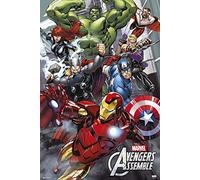 empireposter 737892 Avengers - Assemble - Cartoon Comic Poster Stampa Hulk Spider Man Capitan America Fantastic Four, 61 x 91,5 cm, Carta, Multicolore, 91,5 x 61 x 0,14 cm